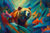 AI-generated image: bear and fish
