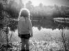 Daughter watching geese