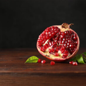 Sliced pomegranate