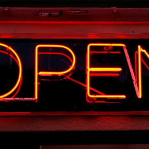Neon OPEN sign