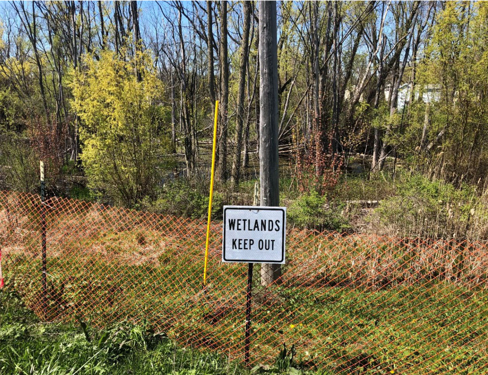 Wetlands with Wetlands: Keep Out sign