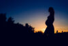 Silhouette of pregnant woman