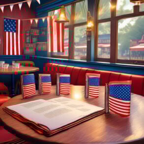 Patriotic Cafe, AI-generated
