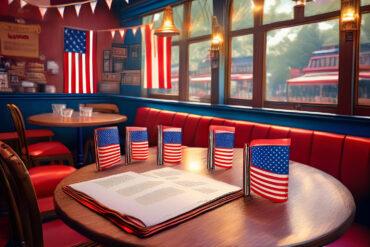 Patriotic Cafe, AI-generated
