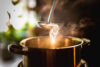 Steaming pot and ladle