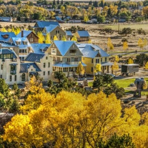 Aerial autumn view of South Main