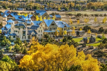Aerial autumn view of South Main