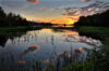 Quebec pond at sunset