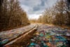 Graffiti on road in Centralia, Pennsylvania