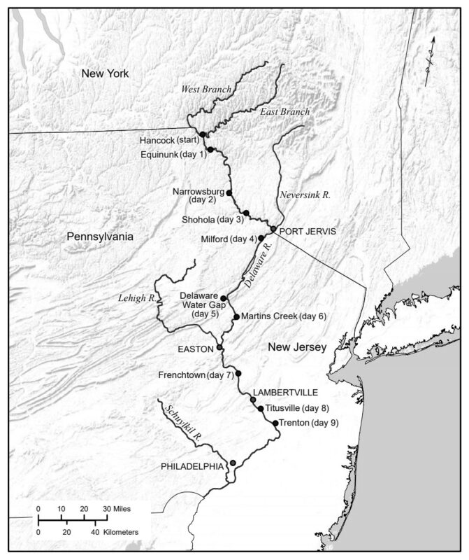 Map of the Delaware River
