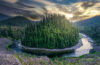 River bend in Idaho mountains