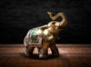 Golden elephant statuette