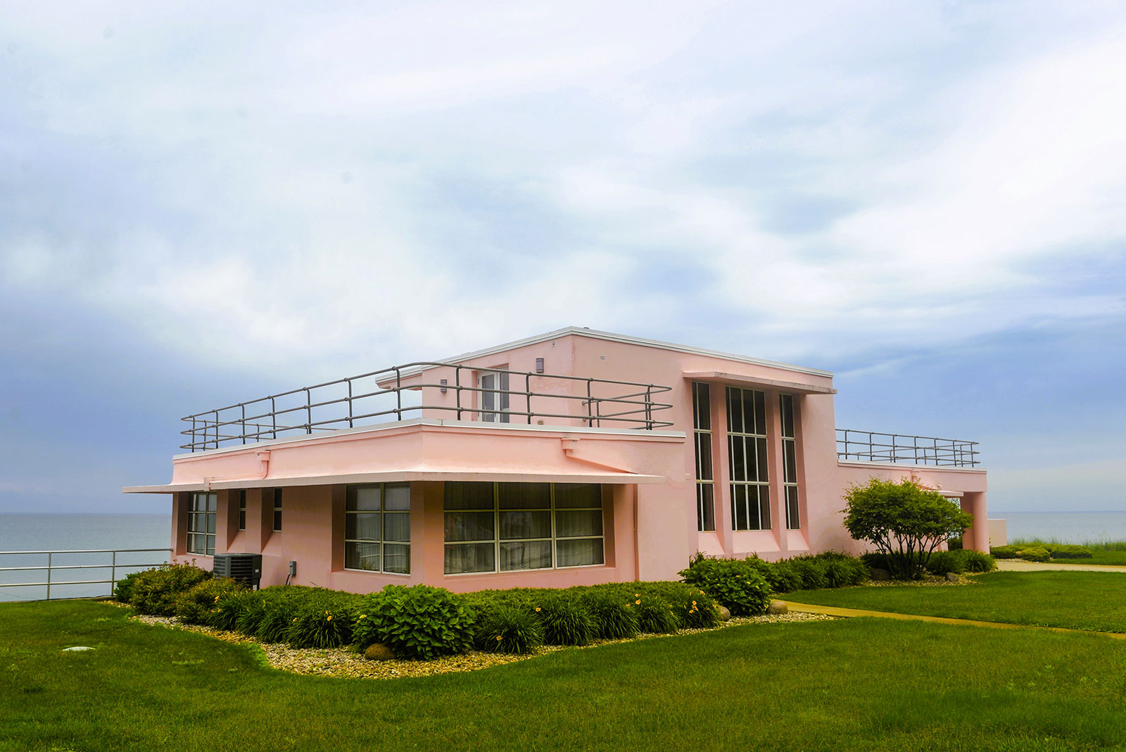 The Florida Tropical House, one of five Century of Progress homes that were moved to Beverly Shores, Indiana, from Chicago after the 1933 World's Fair.