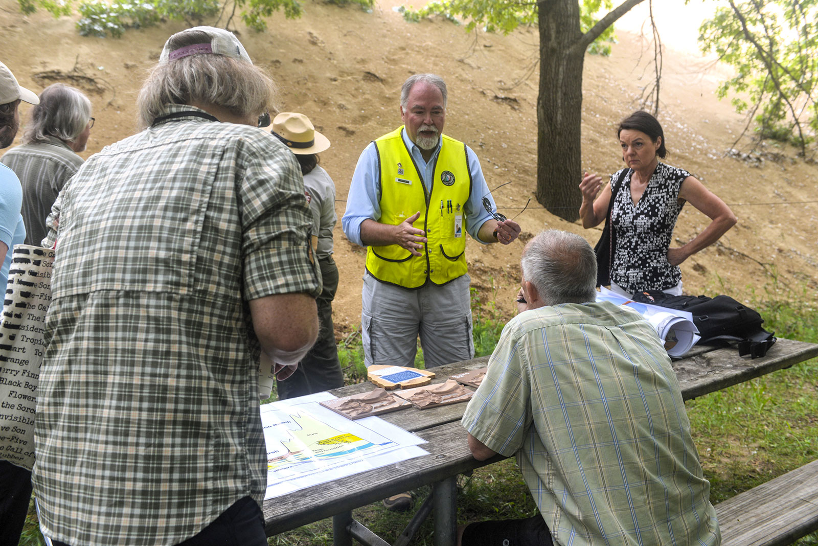 Todd Thompson, State Geologist of Indiana, explains the geology of the region at Indiana Dunes National Park.