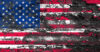 American flag painted onto rotting wood