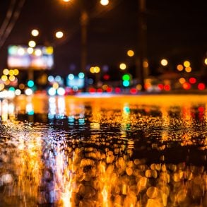 Rainy street at night