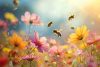 Bees and flowers