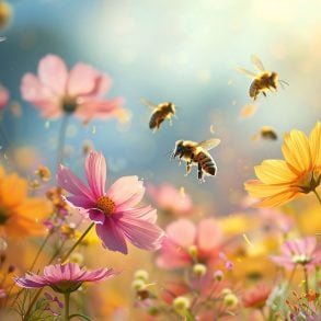 Bees and flowers