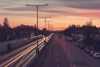 Urban highway in the evening