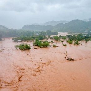 Flooding along the Rio Copan in Honduras following Hurricane Iota
