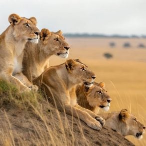 Lionesses on the savanna