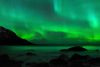 Northern lights and sea