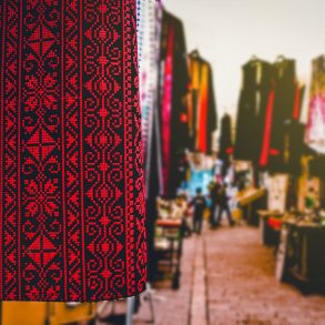 Beaded dress from Palestine market