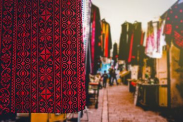 Beaded dress from Palestine market