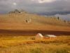 The tors and bunkhouse at Serptentine Hot Springs