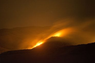 Wildfire at night
